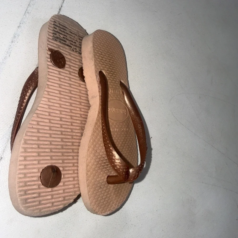 Havaianas Top Trend Pink Rose Shimmer  Flip Flop Sandals Kid's Toddler Size 9C